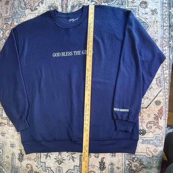 Megan Moroney Bless The Girls Inside Out Crewneck Sweatshirt Size XL embroidered - Picture 7 of 11